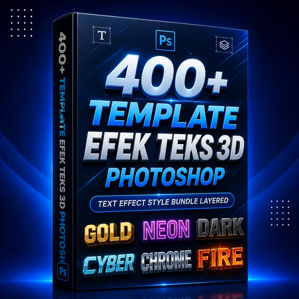 400+ Template Efek Teks 3D Photoshop - Text Effect Style Bundle Layered