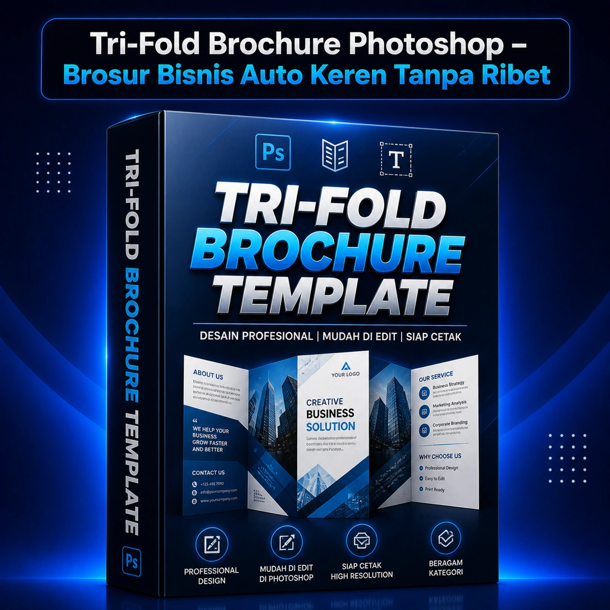 Tri-Fold Brochure Photoshop – Brosur Bisnis Auto Keren Tanpa Ribet