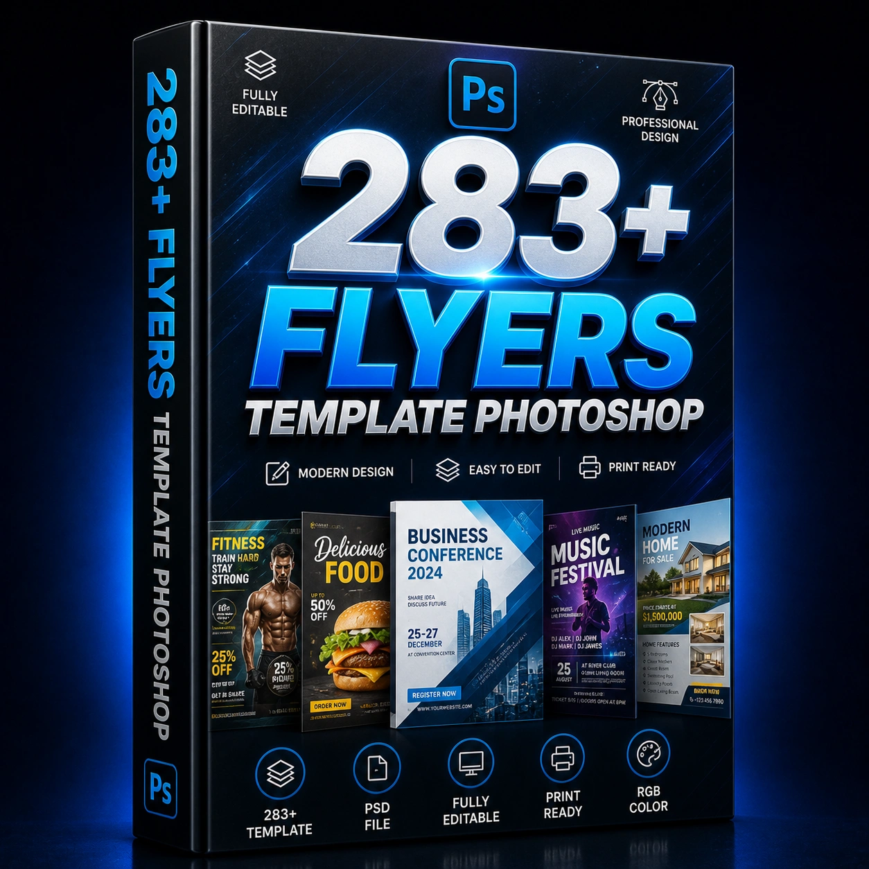 283+ Flyer PSD Premium – Tinggal Edit, Langsung Jadi Desainer Pro