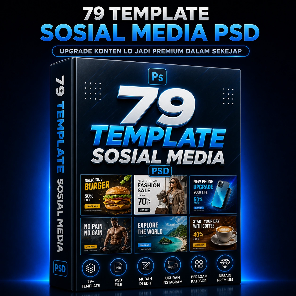 79 Template Sosial Media PSD – Upgrade Konten Lo Jadi Premium Dalam Sekejap