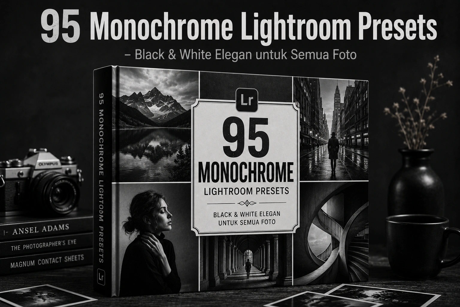 95 Monochrome Lightroom Presets – Black & White Elegan untuk Semua Foto