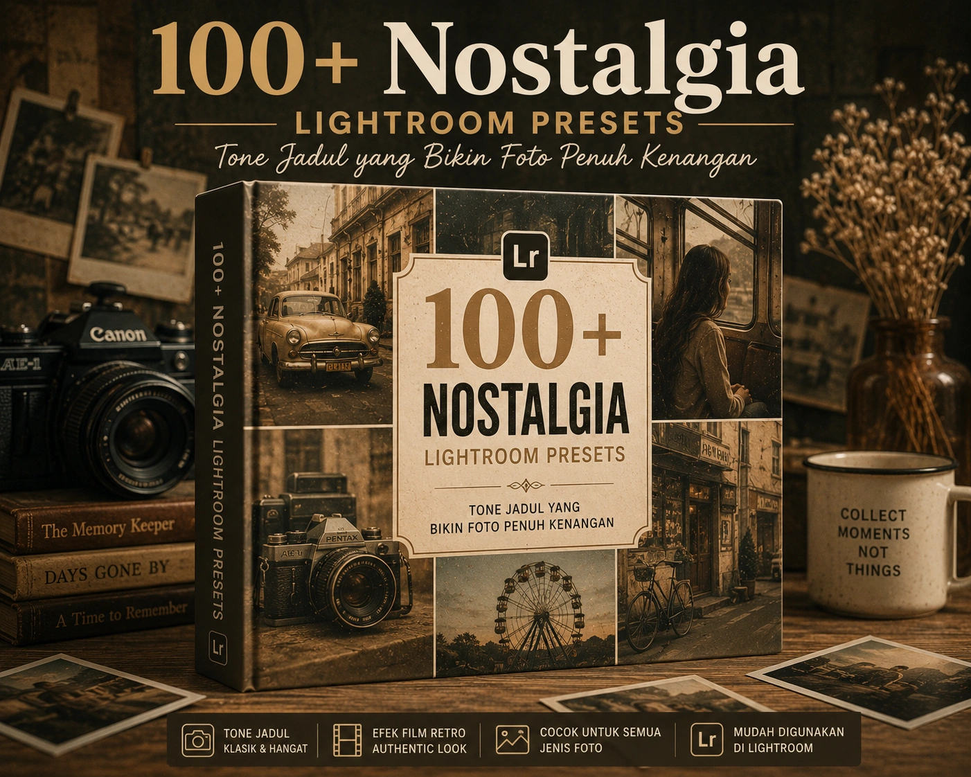 100+ Nostalgia Lightroom Presets – Tone Jadul yang Bikin Foto Penuh Kenangan
