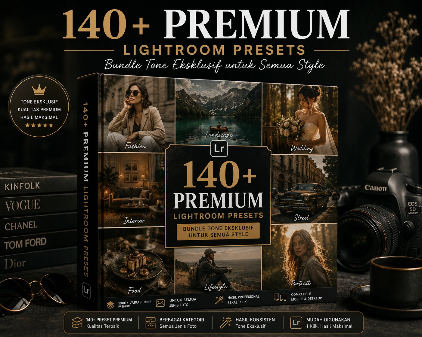140+ Premium Lightroom Presets – Bundle Tone Eksklusif untuk Semua Style