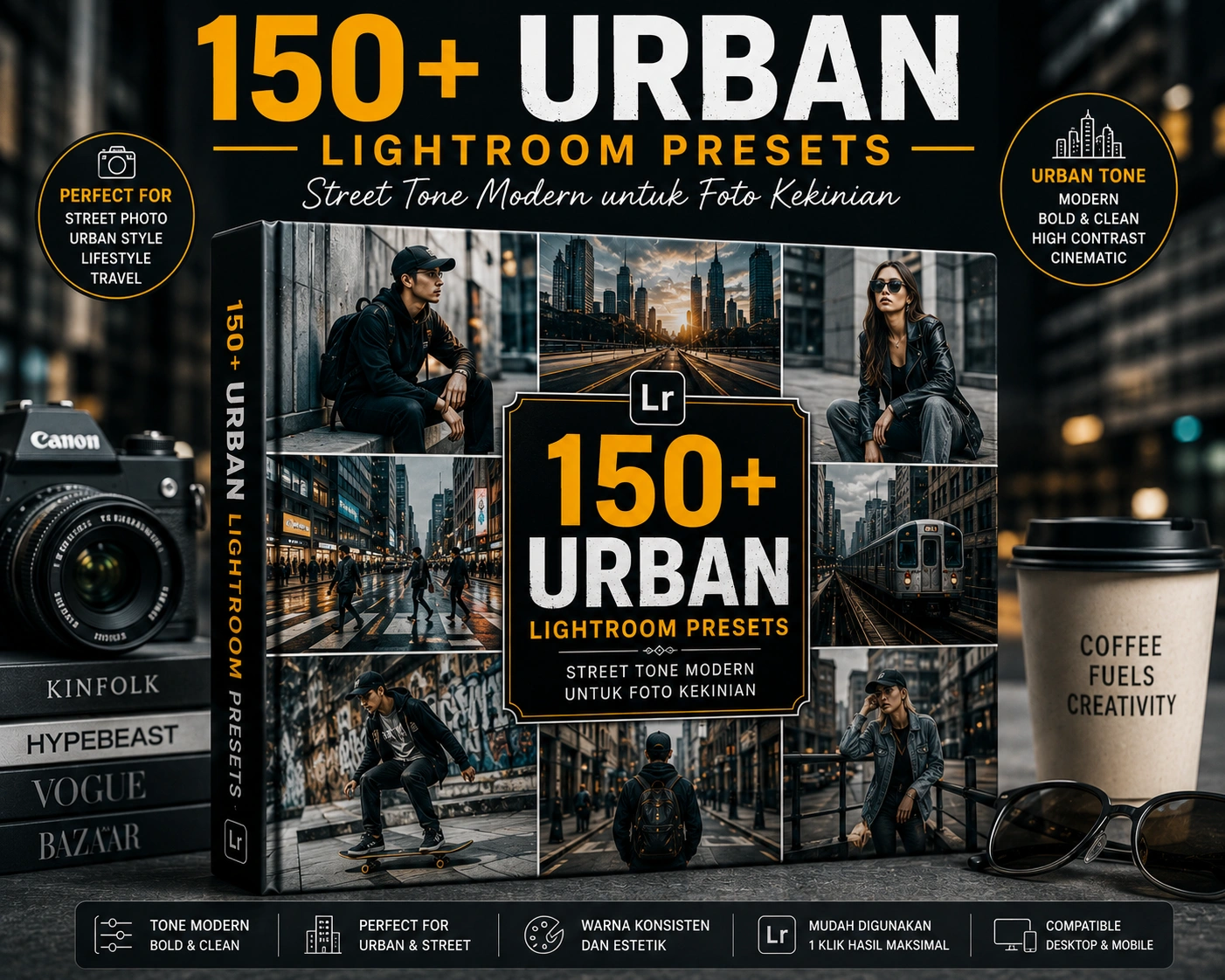 150+ Urban Lightroom Presets – Street Tone Modern untuk Foto Kekinian